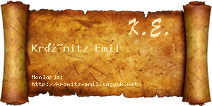 Kránitz Emil névjegykártya