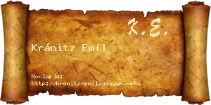 Kránitz Emil névjegykártya