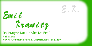 emil kranitz business card