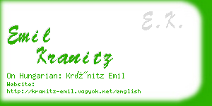 emil kranitz business card